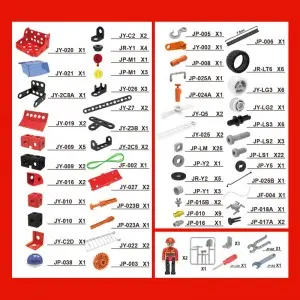 159PCS 7-in-1 Fire Rescue Vehicle Building Block Toys Set Children Hand-on Ability Training Screw and Nuts Assembly City Truck