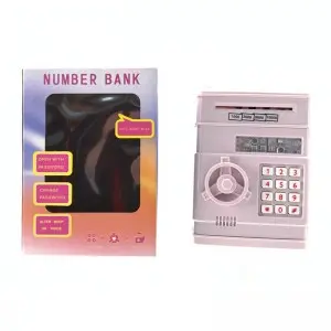 Kids Electronic ATM Machine Toy Cash Coins Money Saving Safety Box Plastic Simulated Strongbox Password Unlocking Piggy Bank