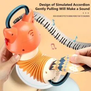 2023 Toddler Early Educational Electric Musical Instrument Brain Development Baby Soothe Toy Cute Cartoon Fox Toy Accordions
