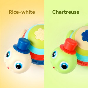6pcs/Box Push and Go Baby Tortoise Toy Friction Powered Rainbow Color Tortue Kids Battery Operated Cartoon Luminous Turtle Toy