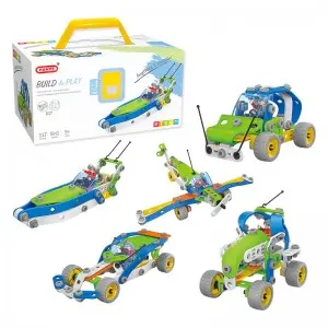 117PCS 5 in 1 Screw Assembly and Disassembly Racing Car Truck Aircraft Boat Model Toys STEAM Building Block Toy Set for Kids