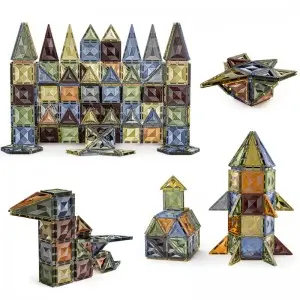 High Quality 3D Diamond Magnet Building Block Set STEM Educational Magnetic Tiles Toys for Children
