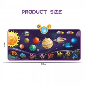 Foldable Space Planet Electronic Dance Pad – Toddlers Touch Play, Early Ed Q&A Interactive Music Mat for Kids