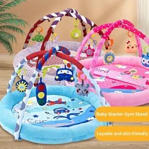 Infant Activity Gym Play Ball Pit Detachable Fitness Rack Hanging Toys Newborn Comfortable Cot Round Shaped Baby Soft Play Mat
