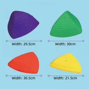 Indoor Outdoor Non-Slip Rainbow River Stones Jumping Rock Obstacle Course Plastic Gym Toy Stepping Stones for Kids Balance Train