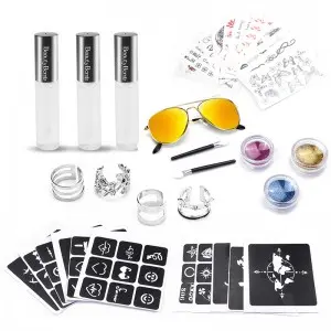 Children Make Up Arts Non-toxic Washable Temporary Glitter Tattoo Kit Tattoo Set for Kids