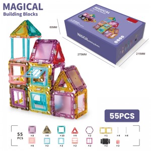 Colorful Magnetic Tiles Toy Sets Educational 3D Robot / Castle Building Blocks