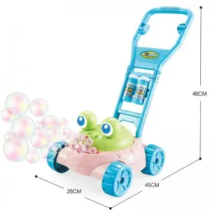 New Cartoon Frog Lawn Mower Bubble Cart Juguetes De Burbujas Summer Outdoor Electric Musical Bubble Machine Toys for Kids