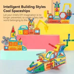 Magnetic Tiles Building Blocks Toys Baby Enlighten Magnet Engineering Vehicles Connection Toys