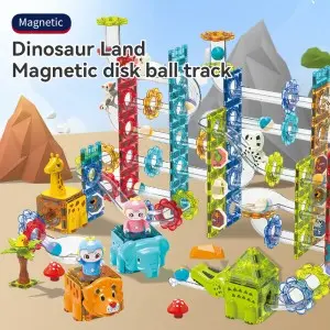 Classic Fun Marble Ball Run Track Toy DIY Construction Creative Structures Magnetic Tiles Tube Toy for Kids