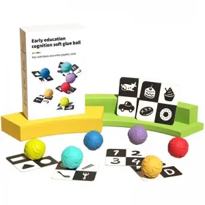 Baby Floating Bath Toys Soft Silicone Ball Massaging Ball Toddler Cognitive Cards Matching Game Montessori Educational Toys