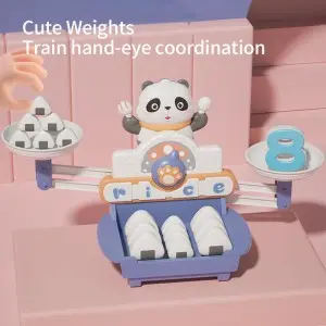 Educational Montessori Digital Cognition Math Learning Toys Number Rice Ball Weight Cartoon Panda Balance Scale Toys for Kids