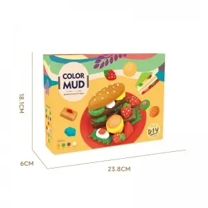 Creative Kids Air Dry Clay Modeling Art and Craft Kit Preschool Children DIY Sandwich Breakfast Plasticine Toys Developing Play Dough