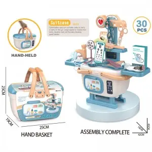 30-Piece Realistic Doctor Toy Set Kids Clinic Medical Education Toy Play Kit