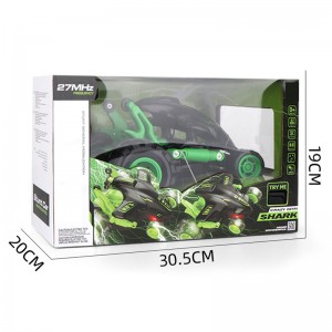 27MHz Remote Control Toys Devil Shark Car Kids Cool up-Right Spinning 360 Degree Rotation RC Stunt Car with Colorful Light