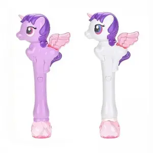 Electric Cartoon Magical Unicorn Bubble Wand Toys with Wings Light Music for Kids Gift