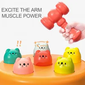 Baby Developmental Whack a Mole Cake Design Knocking Hamster Game Toy Kids Early Educational Plastic Interactive Hit Desktop Toys