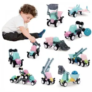 China Wholesale 3D Engineering Vehicle Magnetic Blocks DIY City Construction Truck Building Toy Set for Kids