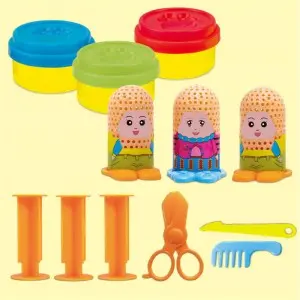 Kids Doll Hair Cutter Clay Toys Plastic Extruders Scissors Non-toxic Plasticine Mold Toy Montesorri Toddler Play Dough Kit