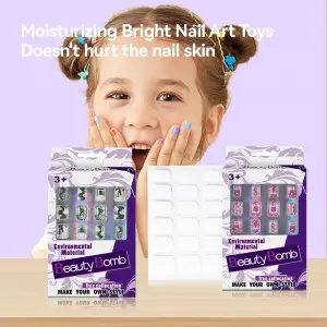 Children Artificial False Nail Tips Kids Exquisite Nail Stickers for Girls Kids Nail Art Decoration