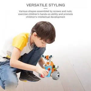 62PCS Child Educational DIY Assembly 3D Vehicle Puzzle Model Toys STEM Intellectual Plastic Building Block Play Kit for Kids