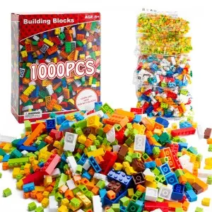 1000 PCS Building Blocks Kids Education Classic Basic Brick Particle Construction Toy Set Compatible with Major Brands
