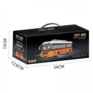 Open Door Urban Tour Truck Model Kids Plastic Electric Travel Car Toy 1:30 Remote Control Sightseeing Bus Light up Rc City Bus