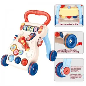 Montessori Baby Walker and Activity Center with Wheels for Boys Girls