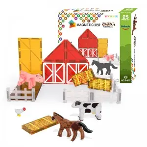 DIY Assembly 3D Farm Animal Magnetic Building Tiles Toy Children Intelligence Development