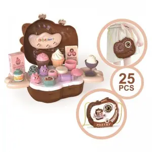 25 Pieces Dinosaur Head Pastry Shoulder Bag Toy Set Children Early Education Role-Playing Game