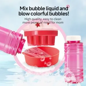 16 Hole Electric Unicorn Bubble Gun Toy with Light and 60ml Bubble Solution