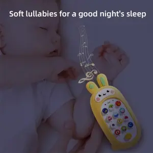 Children Removable Cartoon Rabbit Silicone Phone Case Cell Phone Toddler First Gift Educational Baby Music Toy Mobile Phone