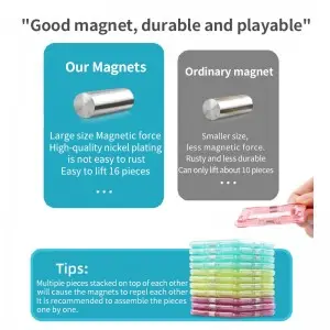 Toddler STEM Educational Magnet Building Block Set Kids Creative Magnetic Animals Tiles Toys For Christmas Gift