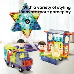 3D Construction Magnetic Tiles Building Blocks Toys for Children Brilliant Light Shadow Color Perception