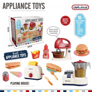Toaster/ Egg Beater/ Juicer Toy Luxury Kitchen Electrical Appliances Toy with Simulation Fast Food Accessories