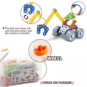 167PCS STEM 10 In 1 Models Flexible Building Toys Creative Plastic Screw and Nut Connecting 3D Puzzle Soft Blocks Play Toys For Children