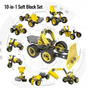 112pcs 10 In 1 Electric Engineering Construction Truck Set Creative Assembly Toys for Boys 6-12