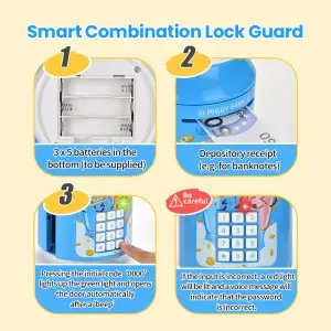 Coke Can Shape ATM Machine Kids Coins Cash Saving Box Password Unlocking Money Box Toy Electric Piggy Bank with Light & Music