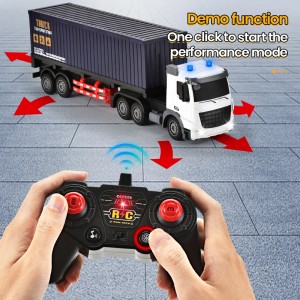 Kids 1:20 Scale Simulation Transport Vehicle Container Truck Dump Truck Remote Control Engineering Truck Toys with Light & Music