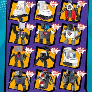 Hot Sale Kids Fine Motor Skills Training DIY Assembly Toy Educational Creative Monitor Toilet Man Model Toy Building Blocks