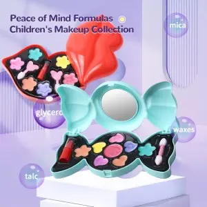 kin Friendly Make Up Kit Washable Real Cosmetic Set for Kids Little Girls Birthday Gift