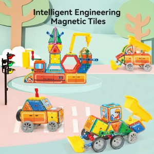 Magnetic Tiles Building Blocks Toys Baby Enlighten Magnet Engineering Vehicles Connection Toys