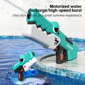 Summer Outdoor Green Cartoon Water Sprayer Pink Water Squirt Gun Plastic Electric Crocodile Water Gun Toy with Swimming Goggles