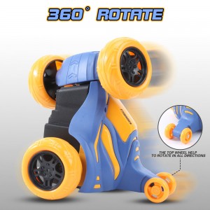 Rechargeable Remote Control Flip Spinning Car Toy Musical 360 Degrees Rotation Vehicle Cool Flashing Light Rc Stunt Car For Kids