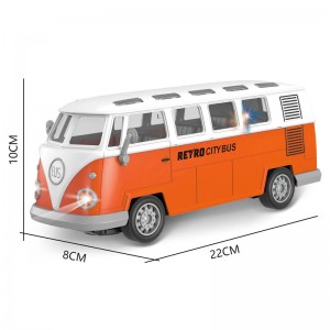 1/30 Electric Rc Retro City Bus Model 27Mhz 4 Channel Children Battery Operated Light Up Remote Control Bus Toy for Kids