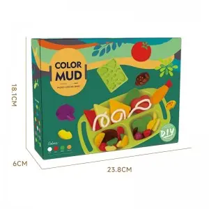 Children Pretend Play DIY Lunch Food Modeling Clay and Tools Toy Kit Non Toxic Colorful Plasticine Educational Play Dough Set for Kids