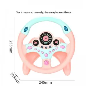 Montessori Sensory Driving Toy – 360° Steering Wheel & Pedals with Suction Cup, Vibrant Yellow/Pink for Ages 3-6