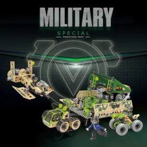 Children STEM Education DIY Assembly Army Tank Helicopter Truck Soldiers Model Toy Military Vehicle Series Building Block Sets