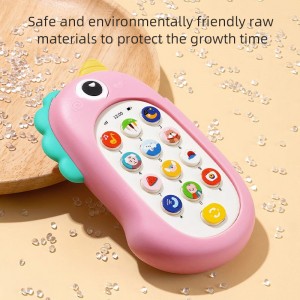 Baby Early Educational Mobile Phone Sleep Comfort Toy Detachable Cartoon Unicorn Silicone Case Bilingual Cell Phone Toy for Kids