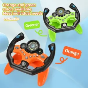 Kids Racing Simulator Toy – 360° Steering Wheel & Pedals with Suction Base, Montessori Sensory Driving Game Ages 3-8